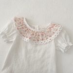 【73-110】セットアップ ベビー 花柄 レース リボン付き - 画像 (12)
