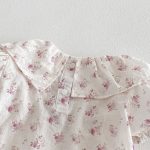 【66-90】セットアップ ブラウス&サロペットロンパース フリル襟 小花柄 - 画像 (10)