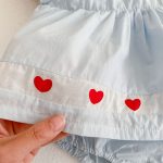 【66-90】ロンパースワンピース ベビー ハート 刺繍 - 画像 (8)