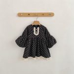 【80-130】ワンピース パフスリーブ ドット 可愛い 女の子 - 画像 (6)