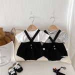 【66-90】サロペットorTシャツ カジュアル シンプル 赤ちゃん服 - 画像 (9)