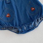 【66-90】セットアップ デニムロンパース＆Tシャツ ベビー くま柄 - 画像 (12)