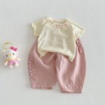 【73-120】Tシャツ ベビー 女の子 フリル 蝶結び - 画像 (13)