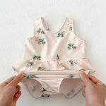 【80-120】水着 花柄 フリル 伸縮性あり 水遊び - 画像 (13)