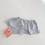 【80-130】セットアップ キッズ服 カジュアル ロゴ刺繍 - 画像 (8)