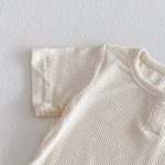 【66-90】セットアップ サロペットロンパース＆リブTシャツ ベビー レオパード柄 - 画像 (11)