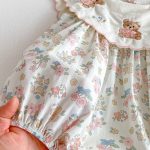 【66-90】ロンパース 熊さん 花柄 おしゃれ ベビー服 - 画像 (14)