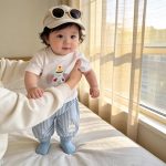 【80-120】セットアップ ゾウ柄 シャツ＆ストライプパンツ - 画像 (9)
