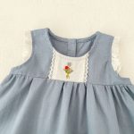 【73-110】セットアップ or ワンピース ベビー 女の子 韓国風 花刺繍 - 画像 (14)