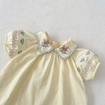 【73-100】セットアップ ベビー ガーリー 花柄 刺繍襟付き - 画像 (12)