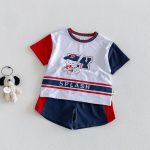 【73-120】セットアップ サッカーロゴ カジュアル 子供服 - 画像 (4)