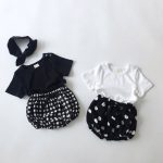 【66-100】Tシャツ or ショートパンツ ベビー 無地 ドット&チェック柄