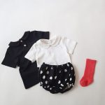 【66-100】Tシャツ or ショートパンツ ベビー 無地 ドット&チェック柄 - 画像 (3)