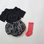 【66-100】Tシャツ or ショートパンツ ベビー 無地 ドット&チェック柄 - 画像 (4)