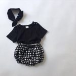 【66-100】Tシャツ or ショートパンツ ベビー 無地 ドット&チェック柄 - 画像 (7)