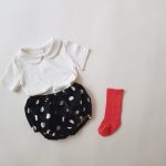 【66-100】Tシャツ or ショートパンツ ベビー 無地 ドット&チェック柄 - 画像 (5)