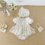 【66-90】ロンパース レース フラワー ベビー服 - 画像 (3)