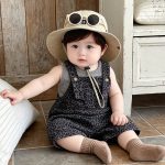 【73-100】セットアップ ヒョウ柄 サロペット＆シャツ 可愛い - 画像 (3)