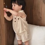 【73-110】セットアップ ノースリーブ 無地 シンプル 可愛い - 画像 (5)