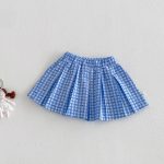 【73-120】ワンピースorシャツorスカート 可愛い ブルー チェック - 画像 (6)