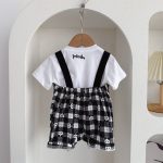 【66-100】セットアップ 可愛い パンダ サロペット&シャツ - 画像 (10)