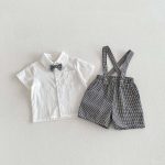 【80-120】セットアップ ベビー 男の子 トップス & サロペット リボン - 画像 (5)