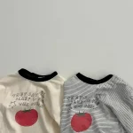 【73-100】シャツ ベビー りんご柄 着やすい - 画像 (3)