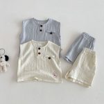 【73-110】セットアップ ペット柄 ノースリーブ 着心地良い 子供服 - 画像 (11)