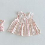 【73-120】セットアップ 女の子 花柄トップス&ストレートパンツ フリル付き 子供服 - 画像 (6)