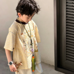 【100-170】半袖Tシャツ 男の子 ボーダー柄 カジュアル - 画像 (4)