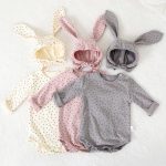 【66-90】ロンパース&帽子 ウサギ 星柄 可愛い 肌触り良い ベビー服 - 画像 (3)