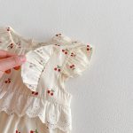 【66-90】オールインワン チェリー柄 フリル 可愛い ベビー服 - 画像 (11)