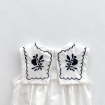 【66-90】ロンパース ベビー ナチュラル 花刺繍 スクエア襟 - 画像 (14)