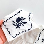 【66-90】ロンパース ベビー ナチュラル 花刺繍 スクエア襟 - 画像 (15)