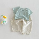 【73-120】Tシャツ ベビー 女の子 フリル 蝶結び - 画像 (15)
