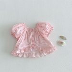 【73-120】トップス パフスリーブ ストライプ 可愛い おしゃれ 女の子 - 画像 (4)