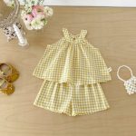 【73-110】セットアップ イエロー チェックトップス&ブルマ - 画像 (11)