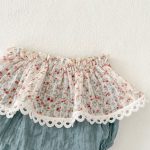 【73-110】セットアップ ベビー 花柄 レース リボン付き - 画像 (16)
