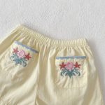 【73-100】セットアップ ベビー ガーリー 花柄 刺繍襟付き - 画像 (15)