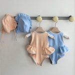 【66-90】水着 帽子付き フリル シンプル - 画像 (2)