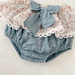 【73-110】セットアップ ベビー 花柄 レース リボン付き - 画像 (17)