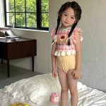 【90-140】水着 可愛い カラフル チェック柄 フリル - 画像 (3)