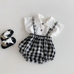 【66-100】トップス or サロペット ベビー チェック お出かけに - 画像 (2)