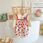 【66-90】ロンパース フラワー柄 スタイ付き 可愛い ベビー服 - 画像 (12)