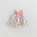 【66-90】キャミロンパース ピンク フラワー 可愛い 女の子 - 画像 (4)