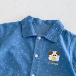 【66-90】デニムロンパース ペット柄 ベビー服 - 画像 (7)