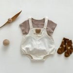 【66-90】セットアップ 熊さん 可愛い サロペット&Tシャツ - 画像 (4)