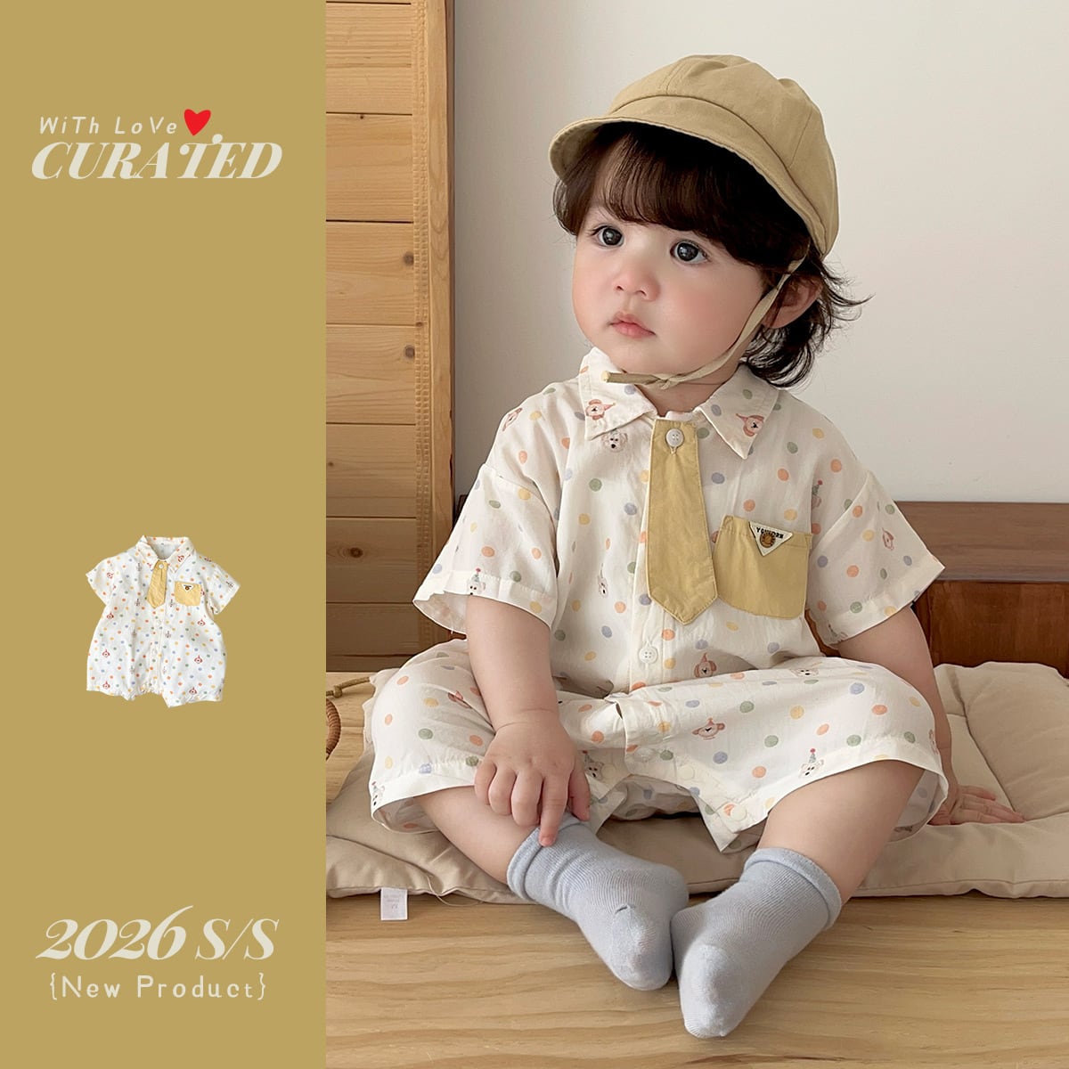 2968372dfb19ef9953d467b2fe89429f.jpg 【66-90】ロンパース カラフル ドット 可愛い ベビー服 - 画像 (1)