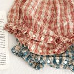 【66-100】セットアップ ベビー 女の子 フリル袖 チェック - 画像 (20)