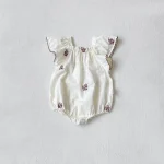 【66-90】ロンパース ベビー 女の子 フラワ刺繍 - 画像 (9)
